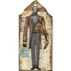 Midjourney Prompt for Steampunk Gentleman Junk Journal Tag