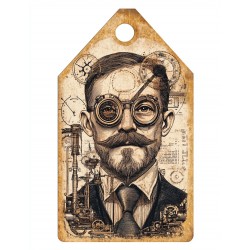 Midjourney Prompt for Steampunk Portrait Junk Journal Tag