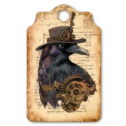 Midjourney Prompt for Steampunk Portrait Junk Journal Tag