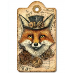 Midjourney Prompt for Steampunk Portrait Junk Journal Tag