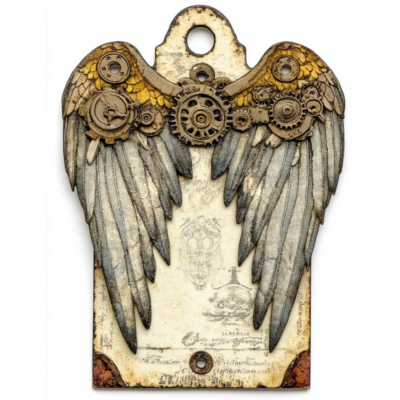 Midjourney Prompt for Steampunk Object Shabby Chic Junk Journal Tag