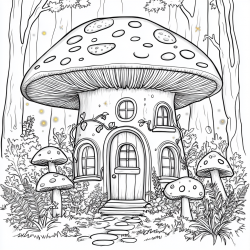 Midjourney Prompt for Homescapes Coloring Pages