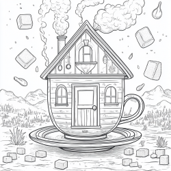 Midjourney Prompt for Homescapes Coloring Pages