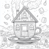 Midjourney Prompt for Homescapes Coloring Pages