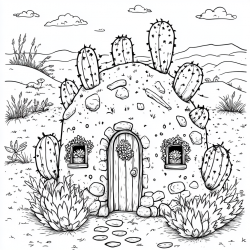 Midjourney Prompt for Homescapes Coloring Pages