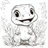 Midjourney Prompt for Dino Doodles Coloring Pages