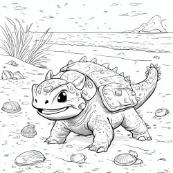 Midjourney Prompt for Dino Doodles Coloring Pages