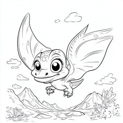 Midjourney Prompt for Dino Doodles Coloring Pages