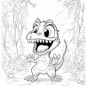 Midjourney Prompt for Dino Doodles Coloring Pages