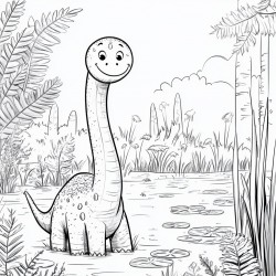 Midjourney Prompt for Dino Doodles Coloring Pages