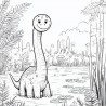 Midjourney Prompt for Dino Doodles Coloring Pages