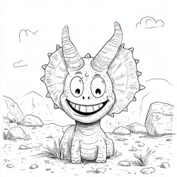 Midjourney Prompt for Dino Doodles Coloring Pages