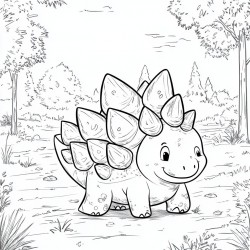 Midjourney Prompt for Dino Doodles Coloring Pages