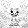 Midjourney Prompt for Dino Doodles Coloring Pages