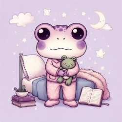 DALL-E Prompt for Whimsical Frog Tales Illustration