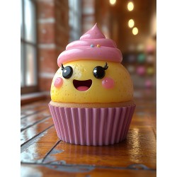 Joyful Kawaii Food 3D Render