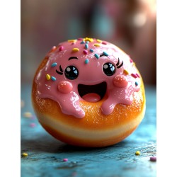 Joyful Kawaii Food 3D Render