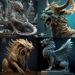 Mythical Creature 3D Sculpture