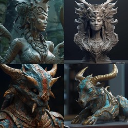 Mythical Creature 3D Sculpture