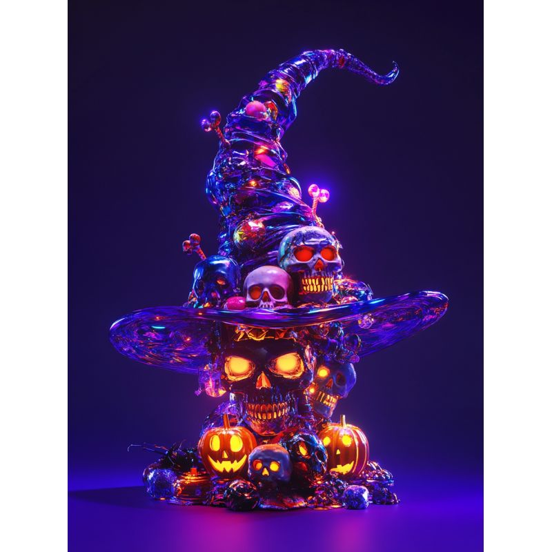 Midjourney Prompt for Glowing Halloween Posters