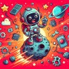 DALL-E Prompt for Space Theme Cartoon Illustrations