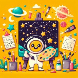 DALL-E Prompt for Space Theme Cartoon Illustrations