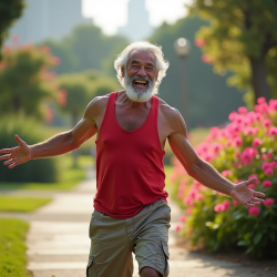 Flux Prompt for Realistic Energetic Older Men Images