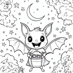 Midjourney Prompt for Halloween Themed Coloring Pages