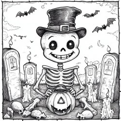 Midjourney Prompt for Halloween Themed Coloring Pages