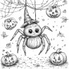 Midjourney Prompt for Halloween Themed Coloring Pages