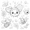 Midjourney Prompt for Kawaii Style Coloring Pages