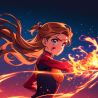 Midjourney Prompt for Anime Flame Action