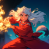 Midjourney Prompt for Anime Flame Action