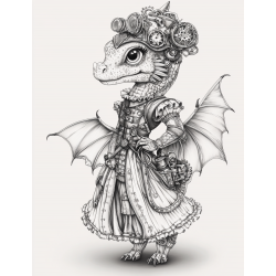 Steampunk Character For Coloring Pages