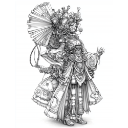 Steampunk Character For Coloring Pages