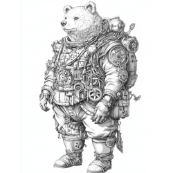 Steampunk Character For Coloring Pages