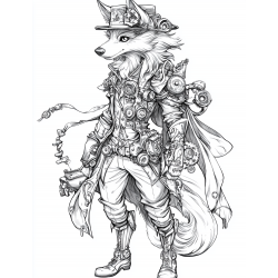 Steampunk Character For Coloring Pages