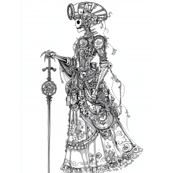 Steampunk Character For Coloring Pages