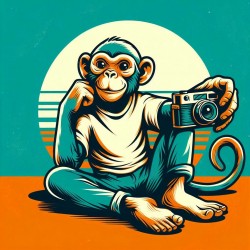 DALL-E Prompt for Vintage Cartoon Monkey Scenes