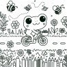 DALL-E Prompt for Frog Adventure Coloring Pages