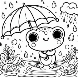 DALL-E Prompt for Frog Adventure Coloring Pages