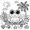 DALL-E Prompt for Frog Adventure Coloring Pages