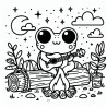 DALL-E Prompt for Frog Adventure Coloring Pages