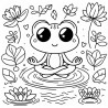 DALL-E Prompt for Frog Adventure Coloring Pages