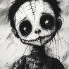 Midjourney Prompt for Black And White Creepy Horror Illustrations