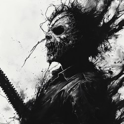 Midjourney Prompt for Black And White Creepy Horror Illustrations