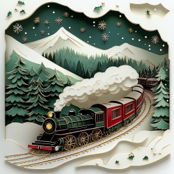 Midjourney Prompt for Elegant Christmas Cards Paperart Style