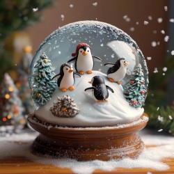 Midjourney Prompt for Christmas Snow Globe Claymation Style