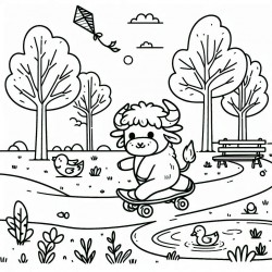 DALL-E Prompt for Super Cute And Cozy Coloring Book Pages