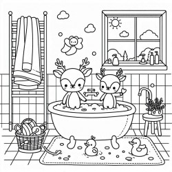 DALL-E Prompt for Super Cute And Cozy Coloring Book Pages